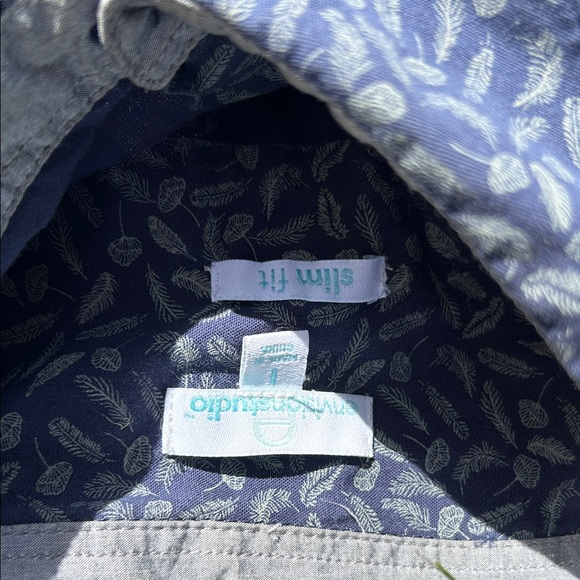 Elegant Navy Patterned Men's Polo Shirt - Picture 2 of 3